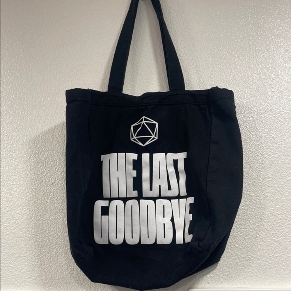 ODEZA THE LAST GOODBYE Black Tote Bag with White Print. VIP Package limited.